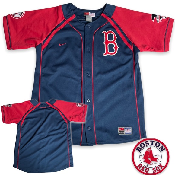 Nike Boston Red Sox Baseball Jersey Youth Large Vintage Mint MLB Merchandise - Picture 1 of 10